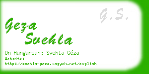 geza svehla business card